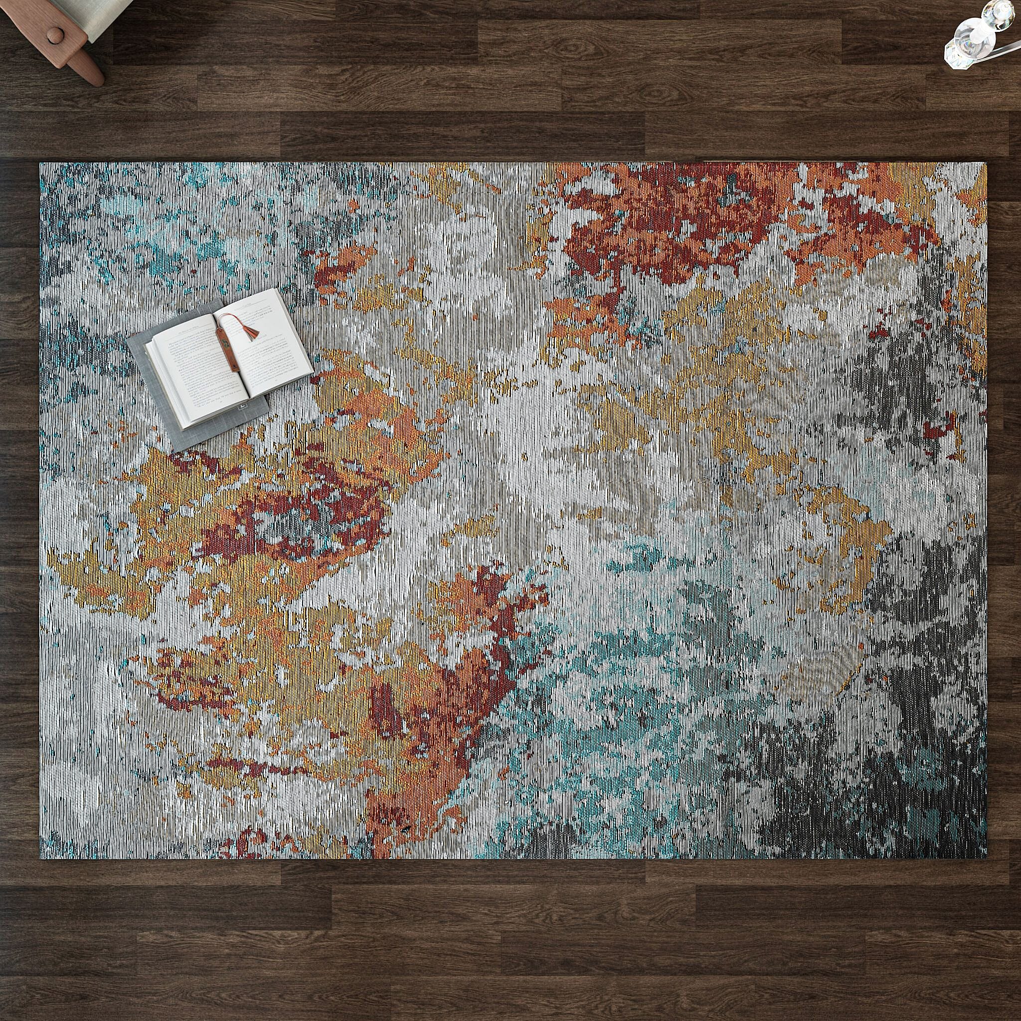 Cotton Jacquard Rug and Door Mat (Size 120x1 cm) - Multi Color & Multicolor