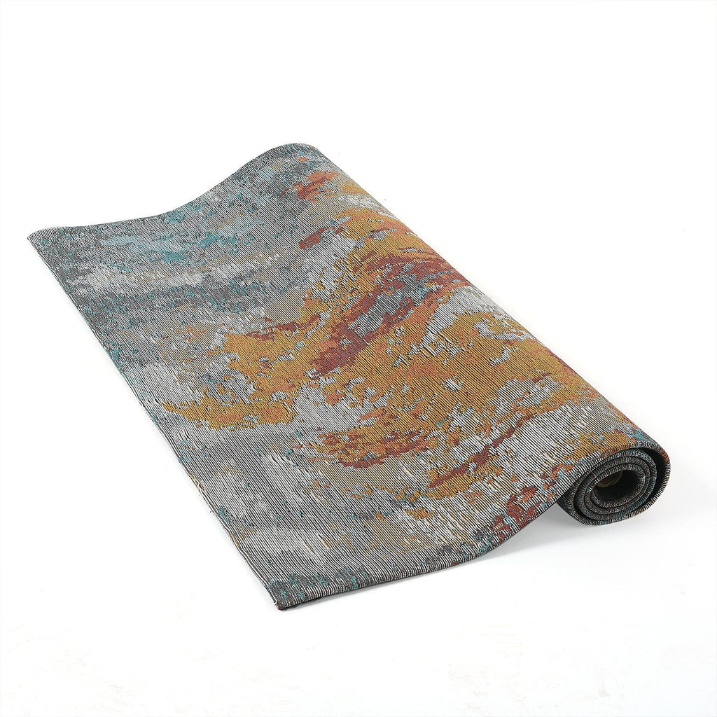 Cotton Jacquard Rug and Door Mat (Size 120x1 cm) - Multi Color & Multicolor