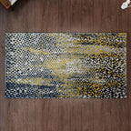 Cotton Jacquard Rug and Door Mat (Size 80x1 cm) - Blue & Multicolor