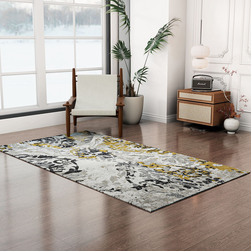 Cotton Jacquard Rug and Door Mat (Size 80x1 cm) - White & Multicolor