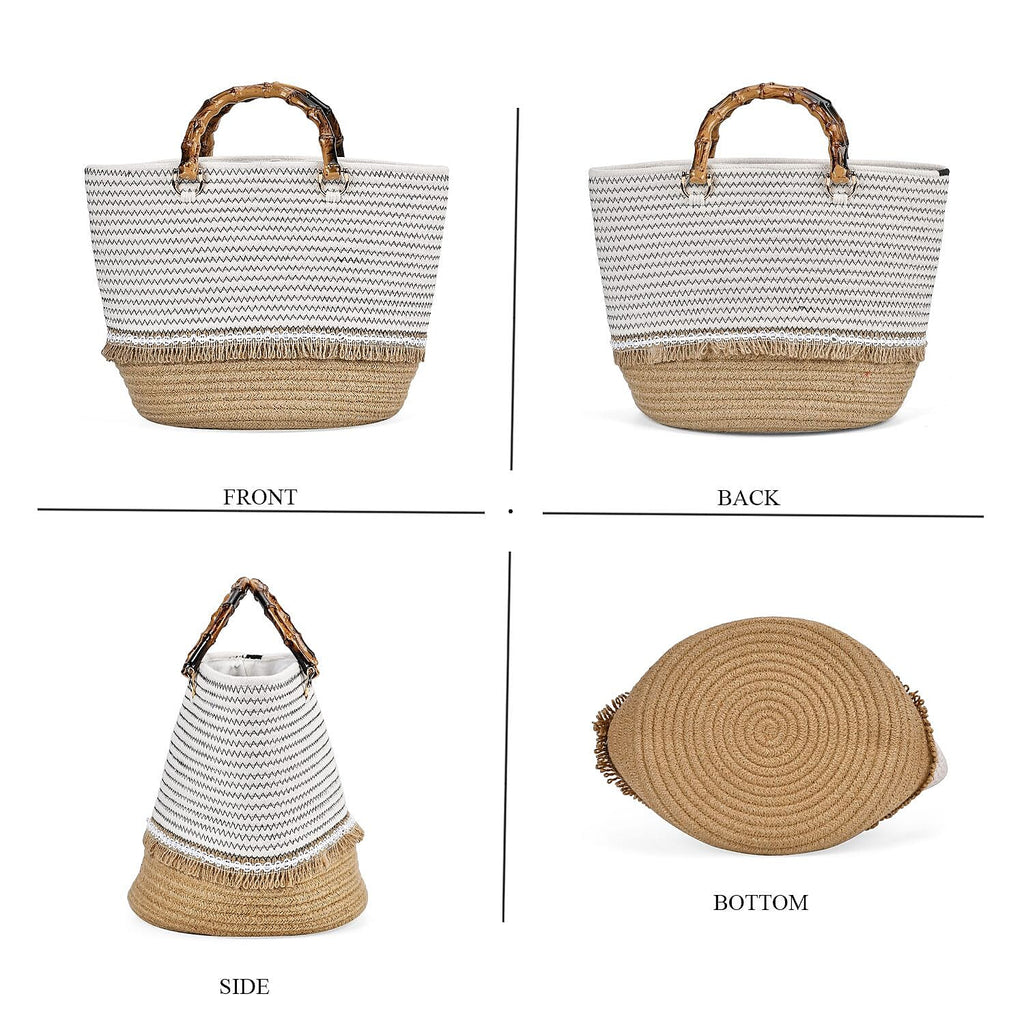 100% Cotton Knitted Summer Picnic Bag - Black