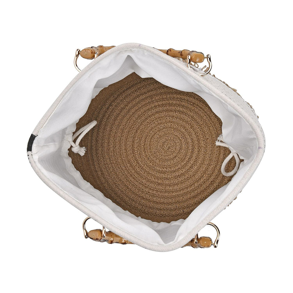100% Cotton Knitted Summer Picnic Bag - Black
