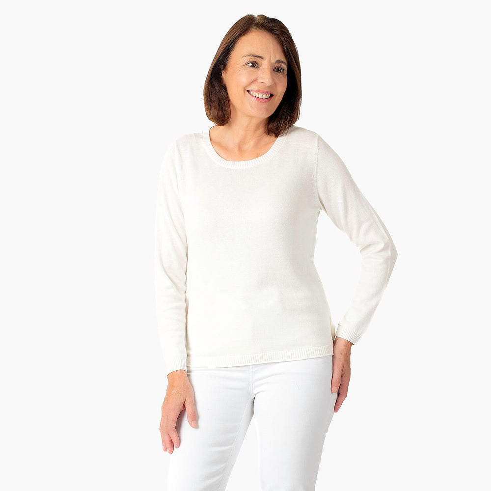 Printed Chiffon Split Back Jumper (Size - 10) - White