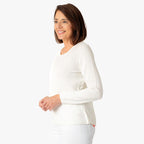 Printed Chiffon Split Back Jumper (Size - 10) - White