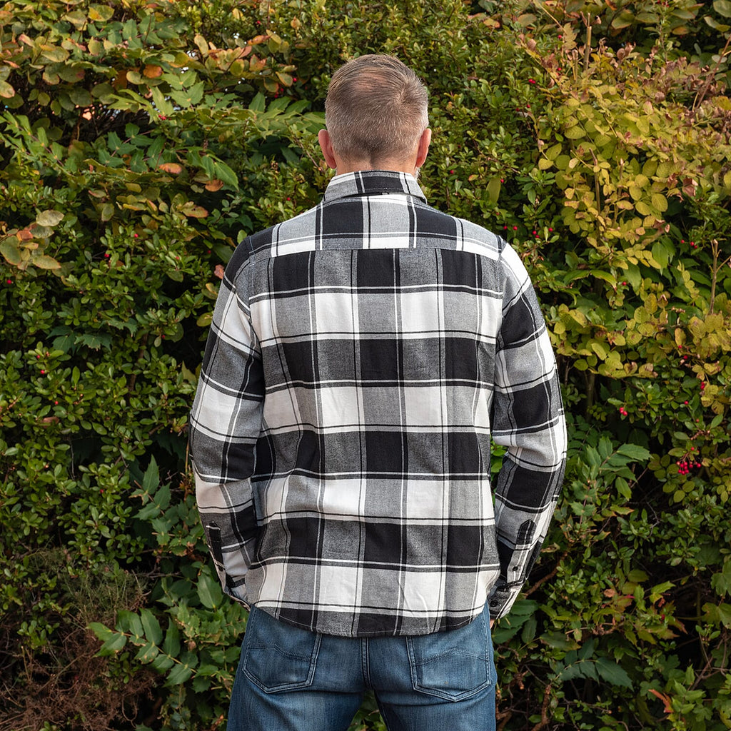 Bellfield 100% Cotton Button Through Flannel Check Shirt (Size L) - Black