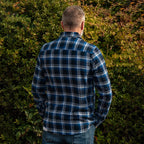 Bellfield 100% Cotton Button Through Flannel Check Shirt (Size L) - Blue