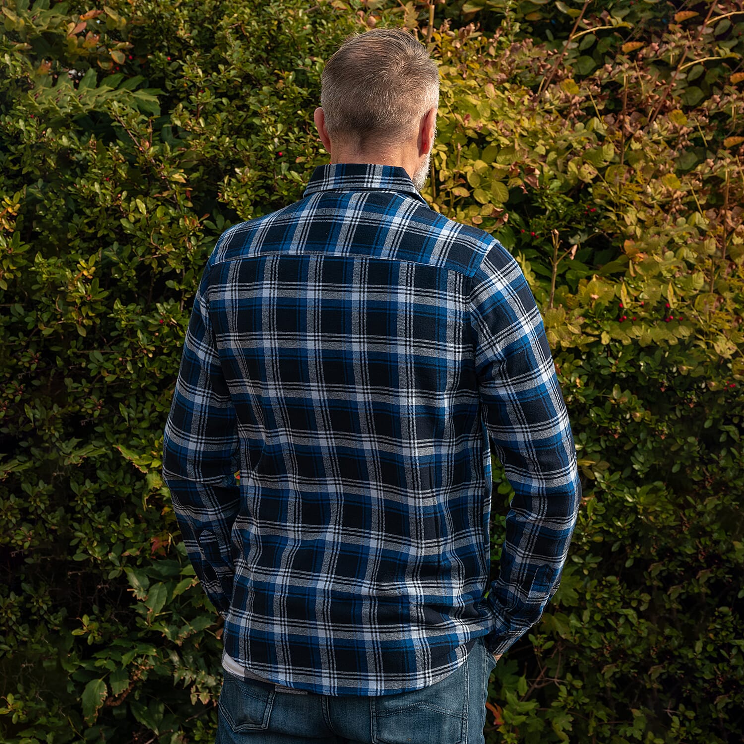 Bellfield 100% Cotton Button Through Flannel Check Shirt (Size XL) - Blue
