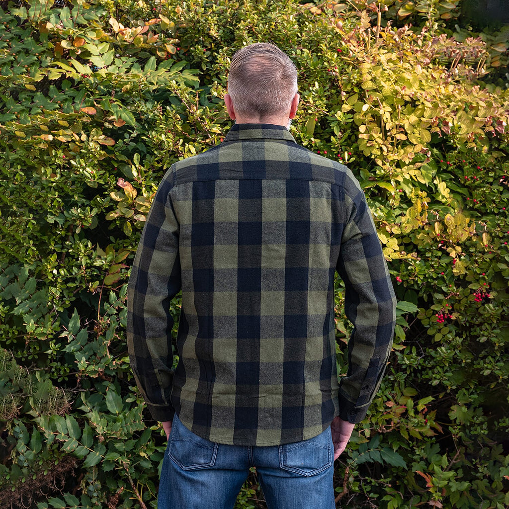 Bellfield 100% Cotton Button Through Flannel Check Shirt (Size L) - Khaki