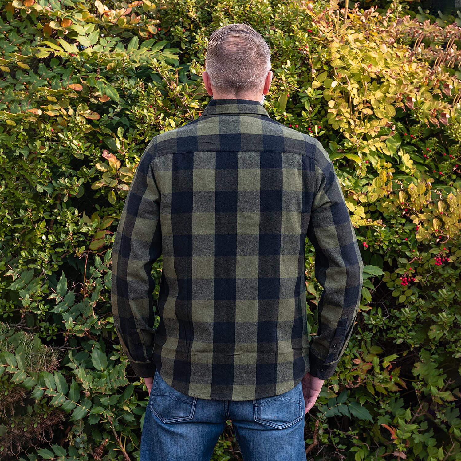 Bellfield 100% Cotton Button Through Flannel Check Shirt (Size M) - Khaki