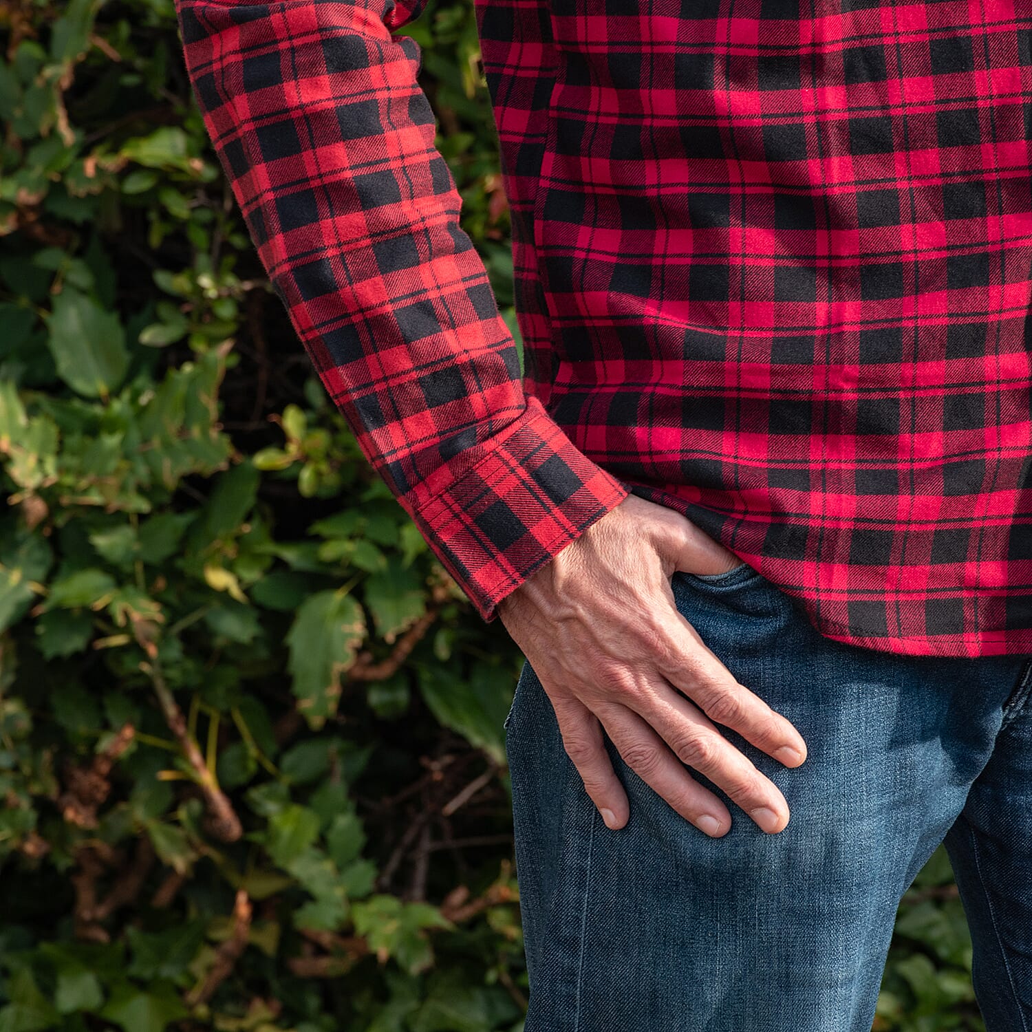 Bellfield 100% Cotton Button Through Flannel Check Shirt (Size XL) - Red