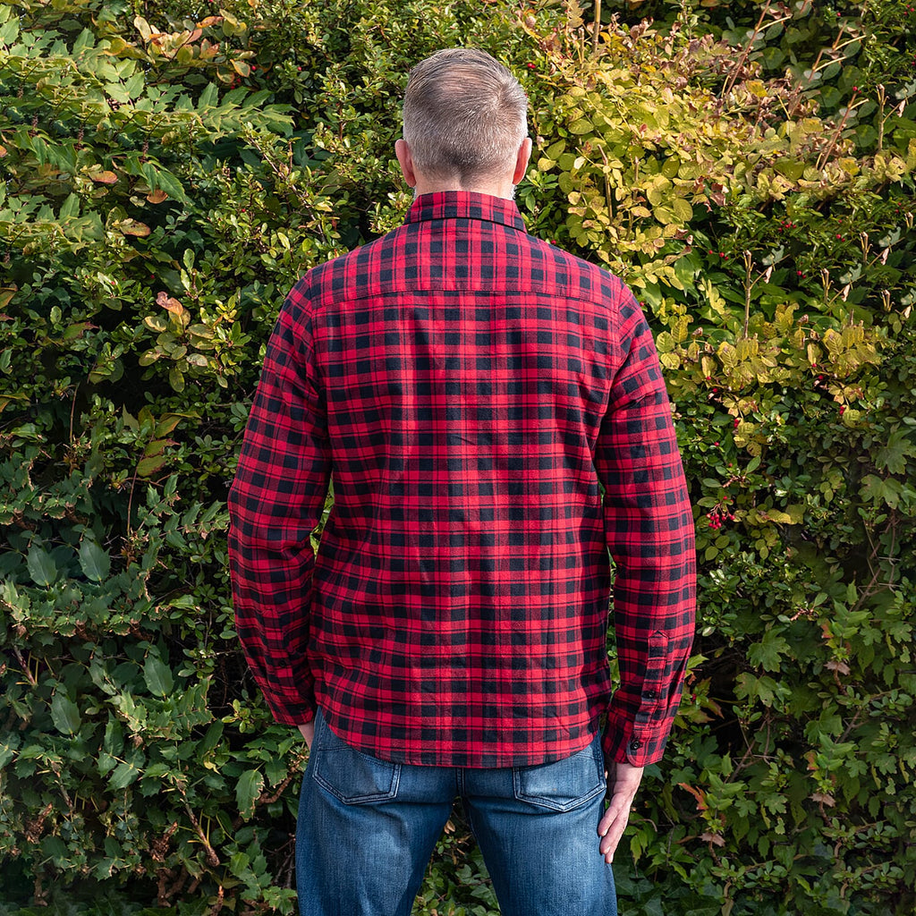 Bellfield 100% Cotton Button Through Flannel Check Shirt (Size XXL) - Red