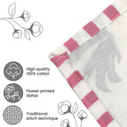 100% Cotton 3 Layered Temperature Regulating Hand Block Printed All Season Duvet (Size 200X200 Cm) -Turquoise & red