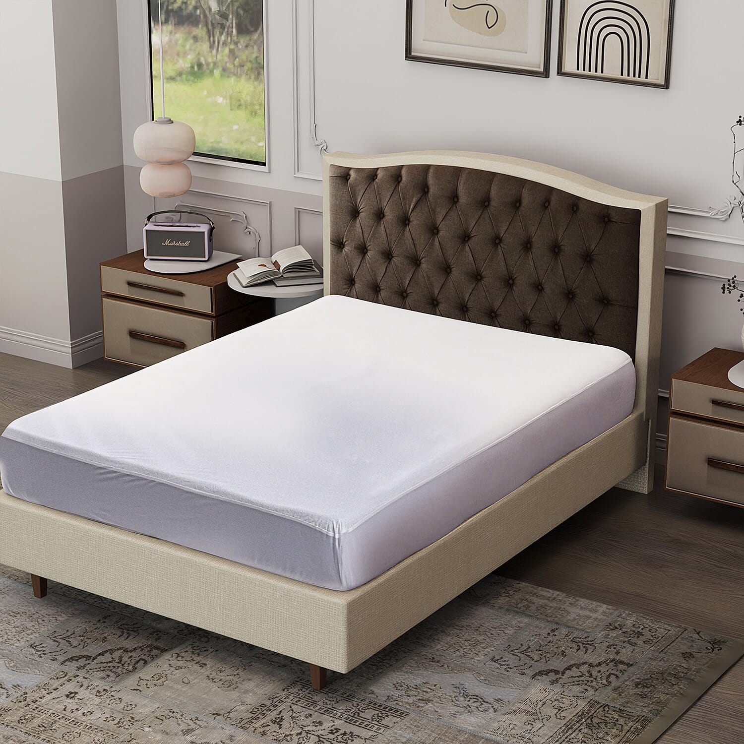 Cotton Terry Waterproof Mattress Protector; Prolongs mattress life by protecting it from accidental spills, bodily fluids, perspiration, or anything wet - King
