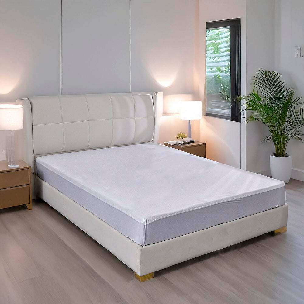 Cotton Terry Waterproof Mattress Protector; Prolongs mattress life by protecting it from accidental spills, bodily fluids, perspiration, or anything wet - Super King