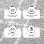 Pack of 2 - Cotton Patterned Mats (Size 45x84 cm) - Grey
