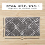 Pack of 2 - Cotton Patterned Mats (Size 45x84 cm) - Grey