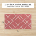 Pack of 2 - Cotton Patterned Mats (Size 45x84 cm) - Pink