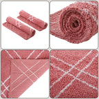 Pack of 2 - Cotton Patterned Mats (Size 45x84 cm) - Pink