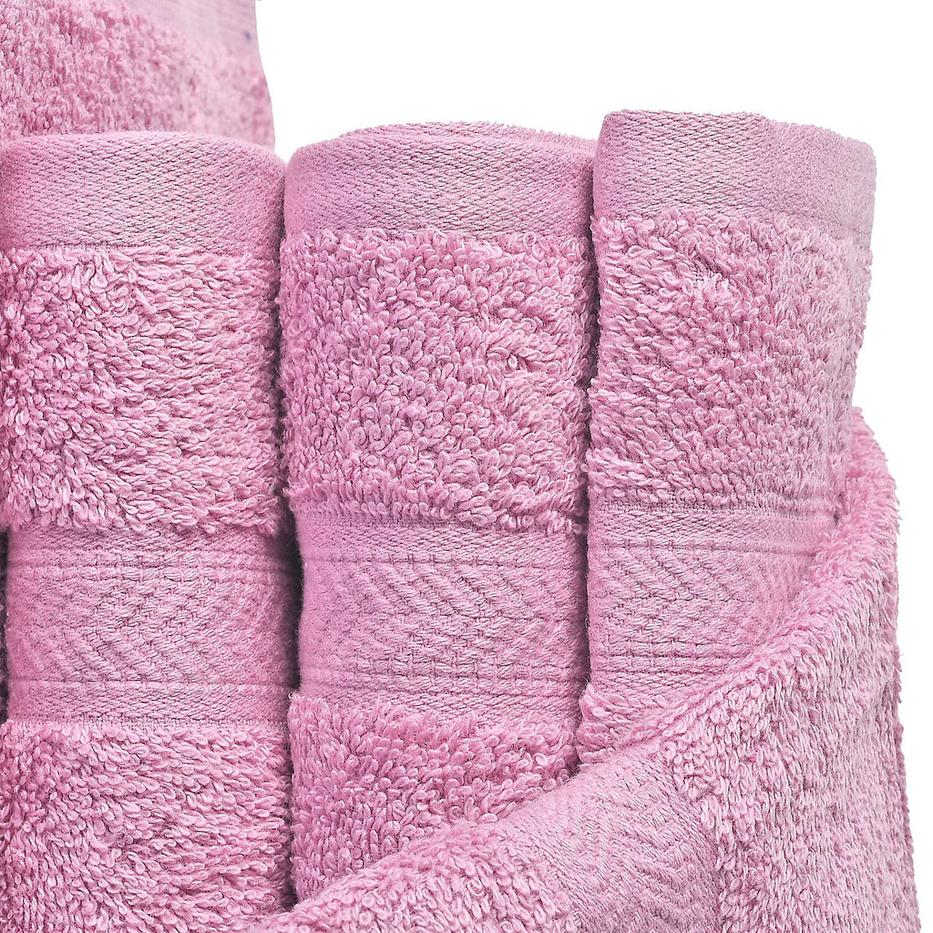 Set of 6 - 100% Cotton Towels - Each of 2 Pieces (Face - 30cm , Hand- 60x40cm , Bath - 140x70cm) - Lilac
