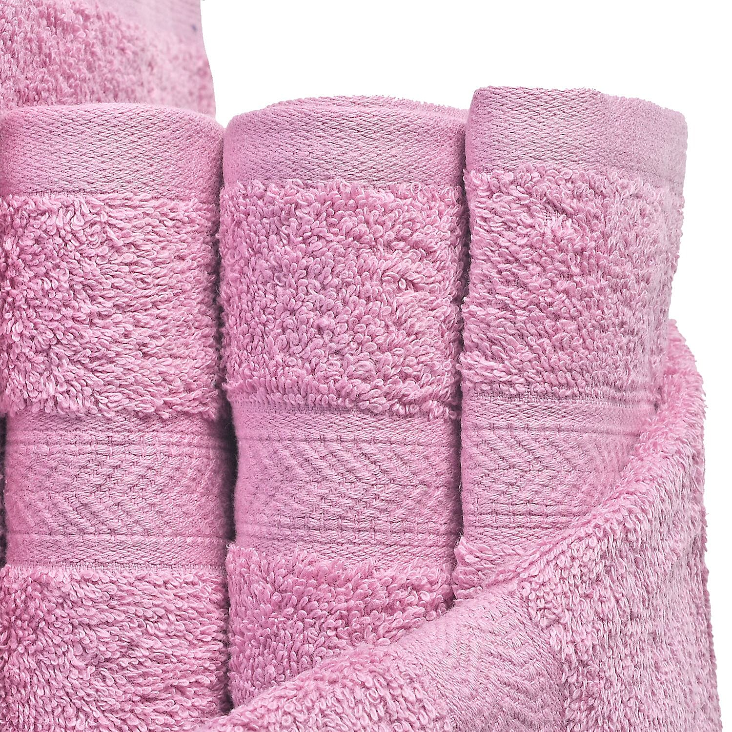 Set of 6 - 100% Cotton Towels - Each of 2 Pieces (Face - 30cm , Hand- 60x40cm , Bath - 140x70cm) - Lilac