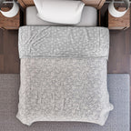 Cotton Printed Throw Blanket (Size 150x1 cm) - Grey & White