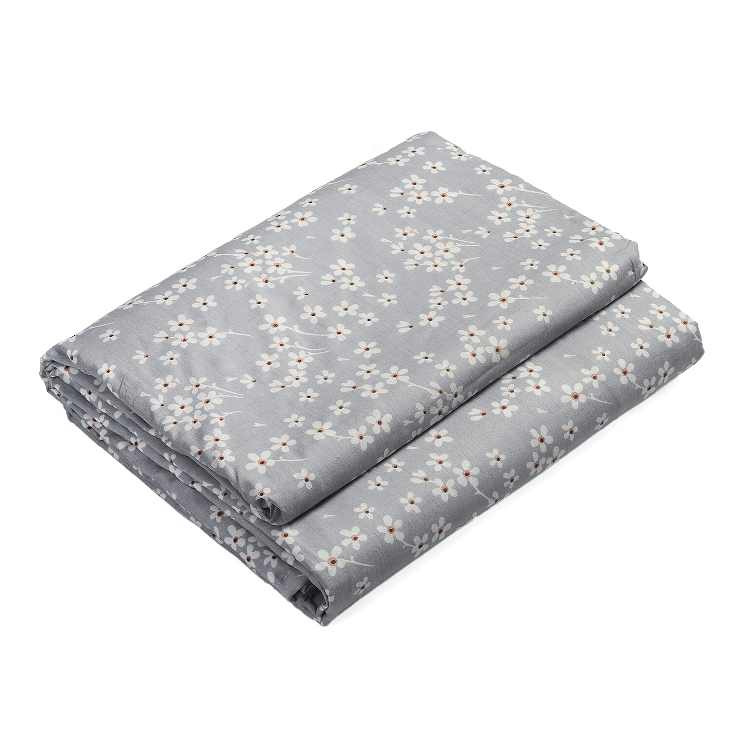 Cotton Printed Throw Blanket (Size 150x1 cm) - Grey & White