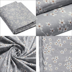 Cotton Printed Throw Blanket (Size 150x1 cm) - Grey & White