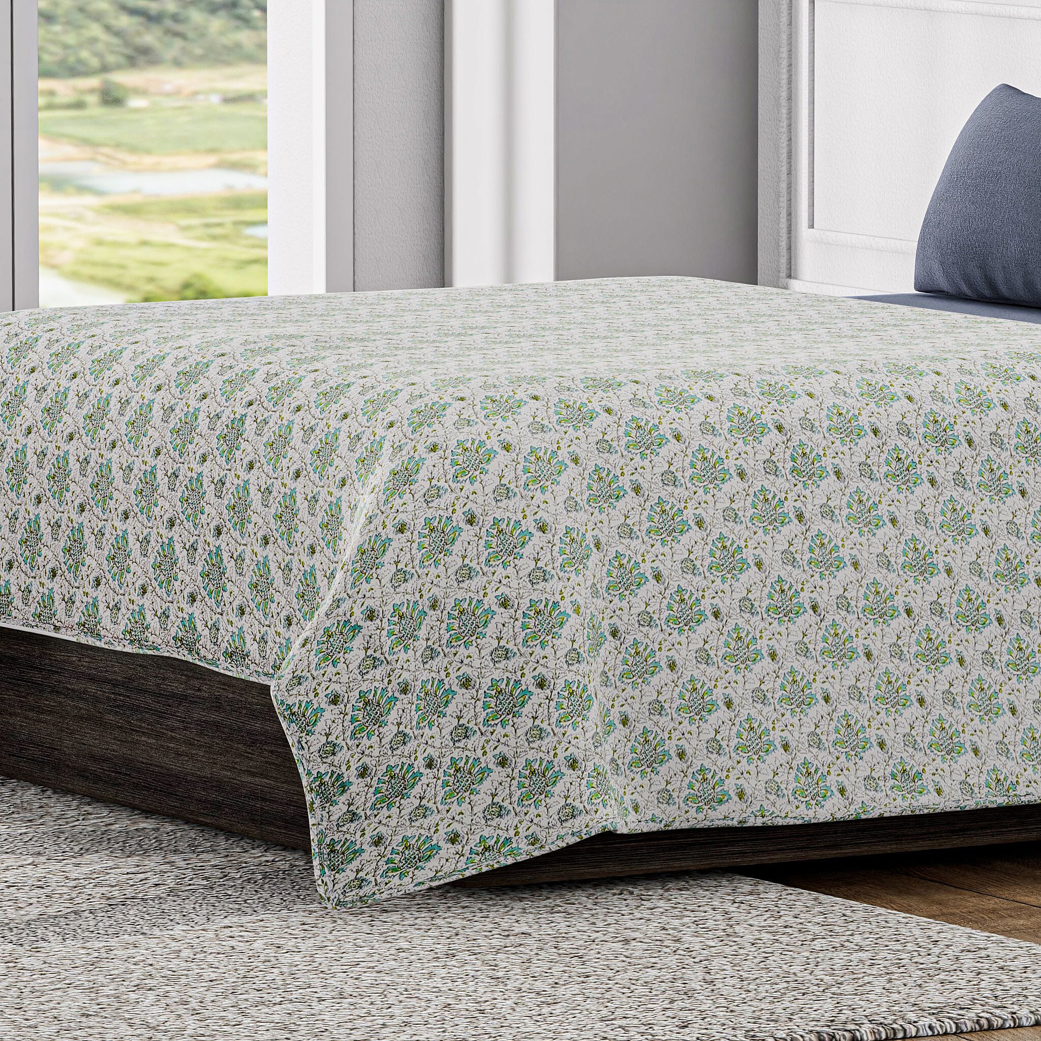 Jaipur Closeout - Premium Quality Soft Cotton Three Layer Dohar (Size 223x142 cm) - Green
