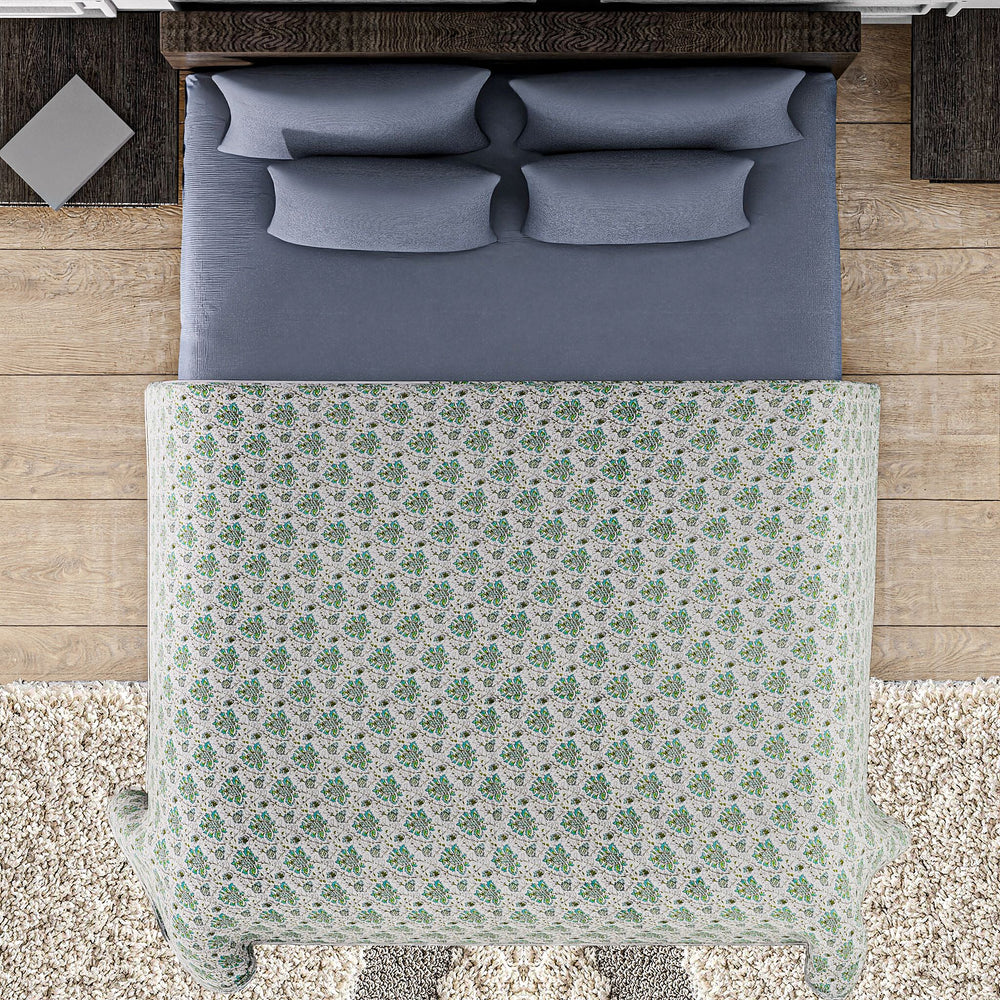Jaipur Closeout - Premium Quality Soft Cotton Three Layer Dohar (Size 223x142 cm) - Green