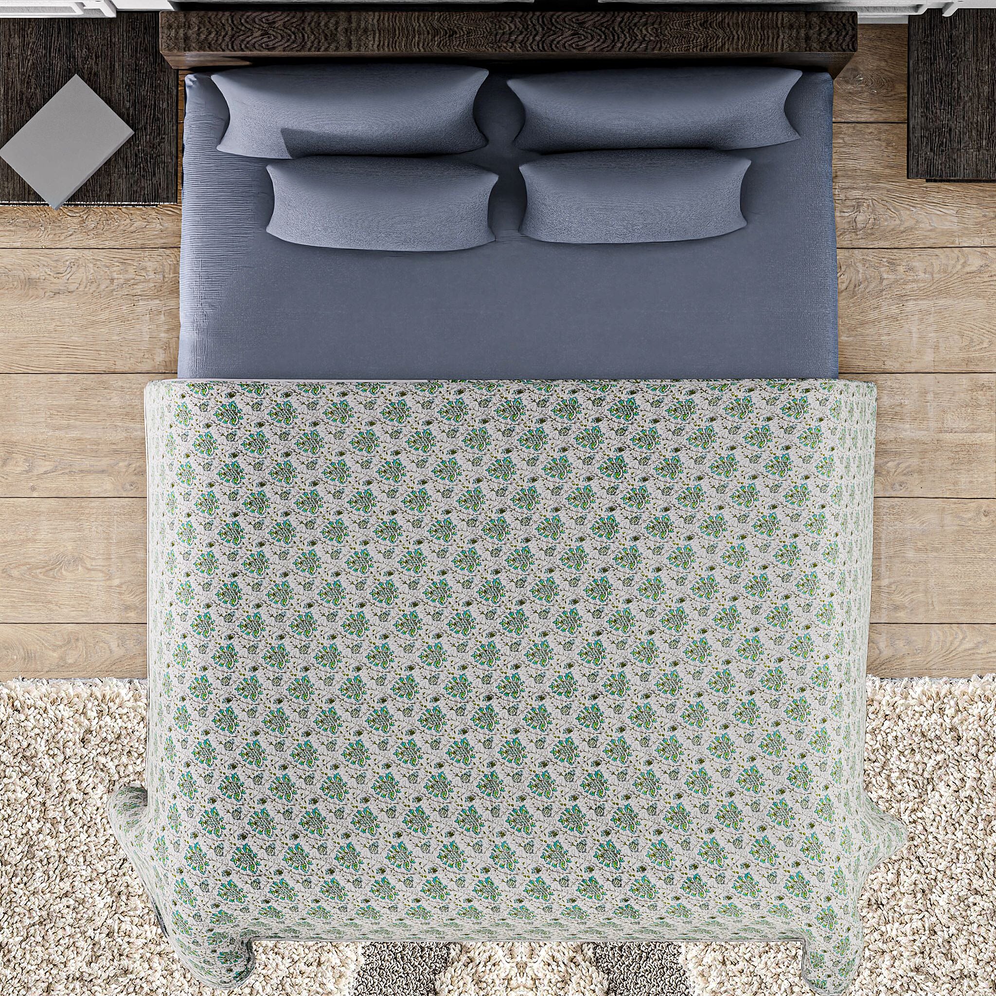 Jaipur Closeout - Premium Quality Soft Cotton Three Layer Dohar (Size 223x142 cm) - Green
