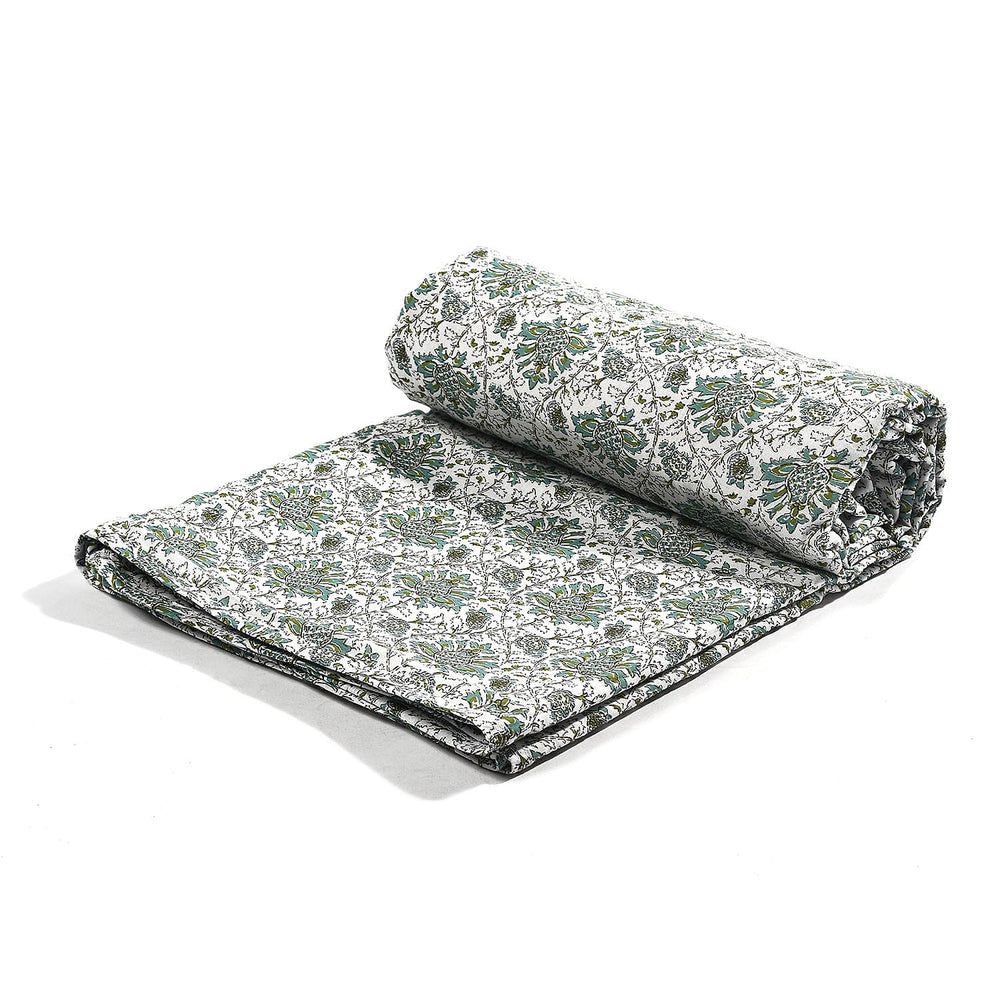 Jaipur Closeout - Premium Quality Soft Cotton Three Layer Dohar (Size 223x142 cm) - Green