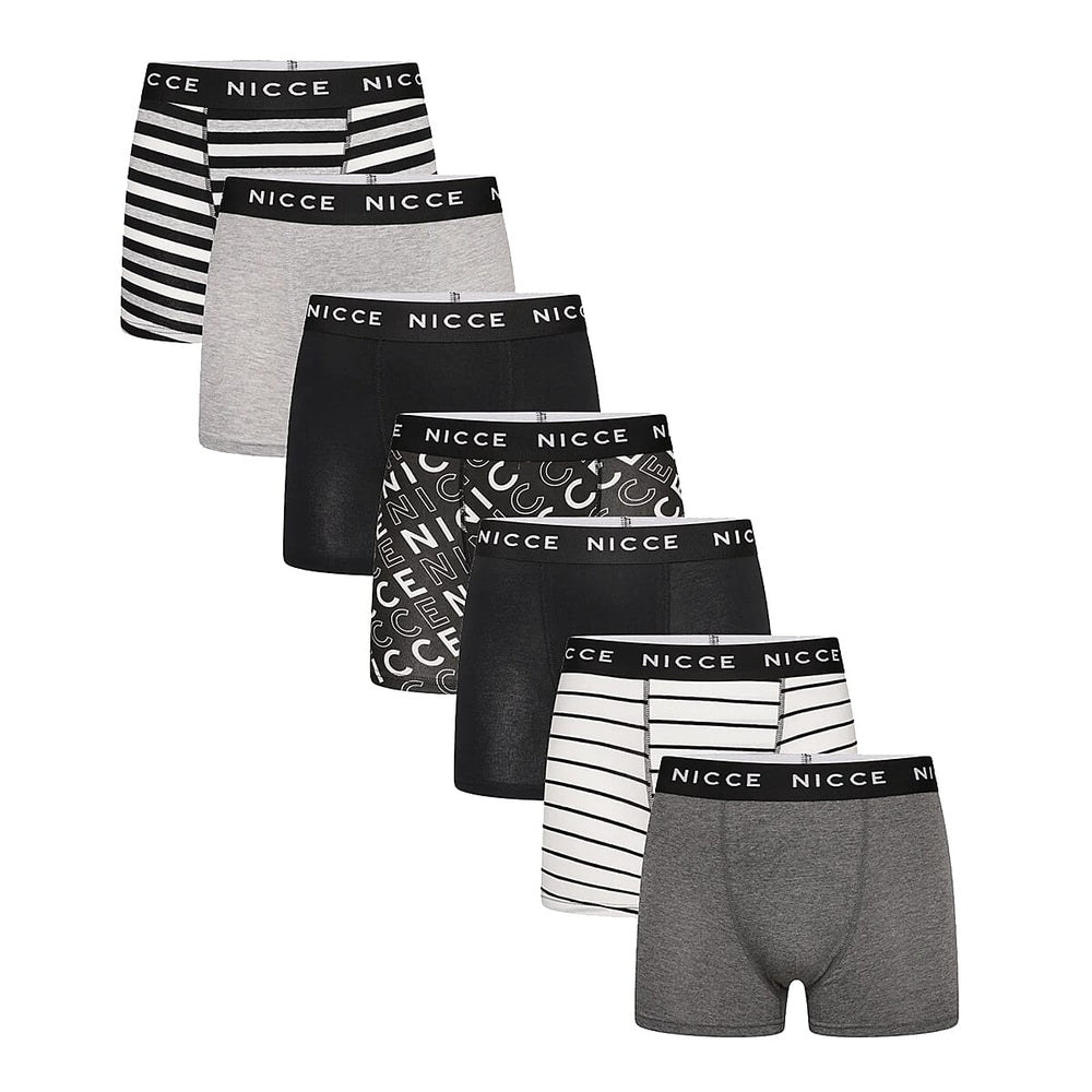 NICCE 100% Cotton 7 Pack Boxer (Size L) - Mono