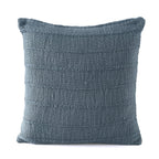 Solid Woven Cotton Slub Throw Blanket (218x152 cm) with Cushion Cover (Size 45x45 cm) - Blue