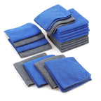Set of 20 Micro Fiber Terry Kitchen Towels (Size 30x30 cm) - Blue & Grey