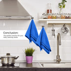 Set of 20 Micro Fiber Terry Kitchen Towels (Size 30x30 cm) - Blue & Grey