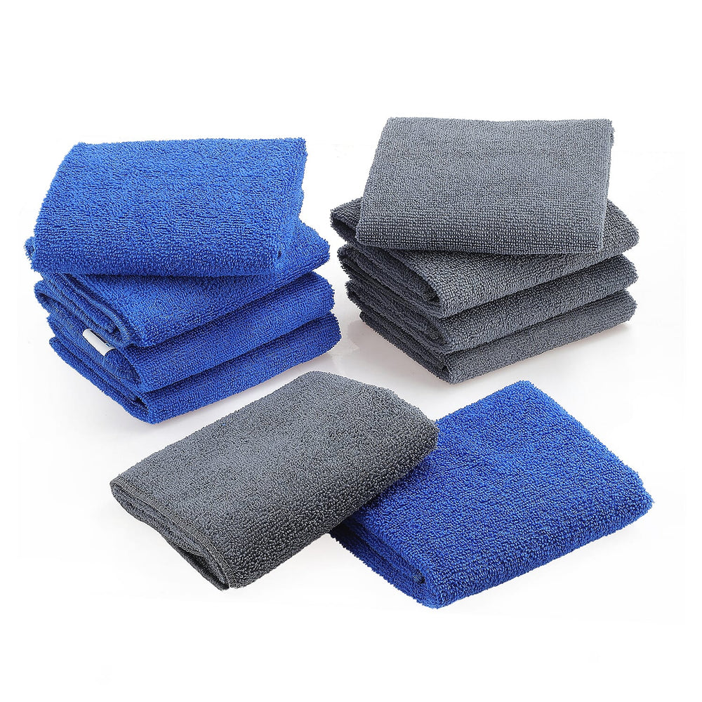 Set of 10 Micro Terry Dish Cloths (Size 60x40 cm) - Blue - Grey