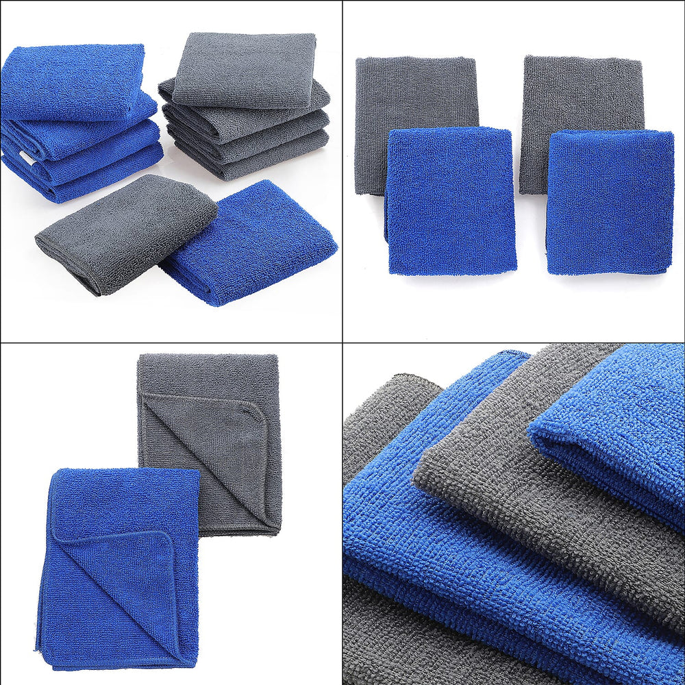 Set of 10 Micro Terry Dish Cloths (Size 60x40 cm) - Blue - Grey