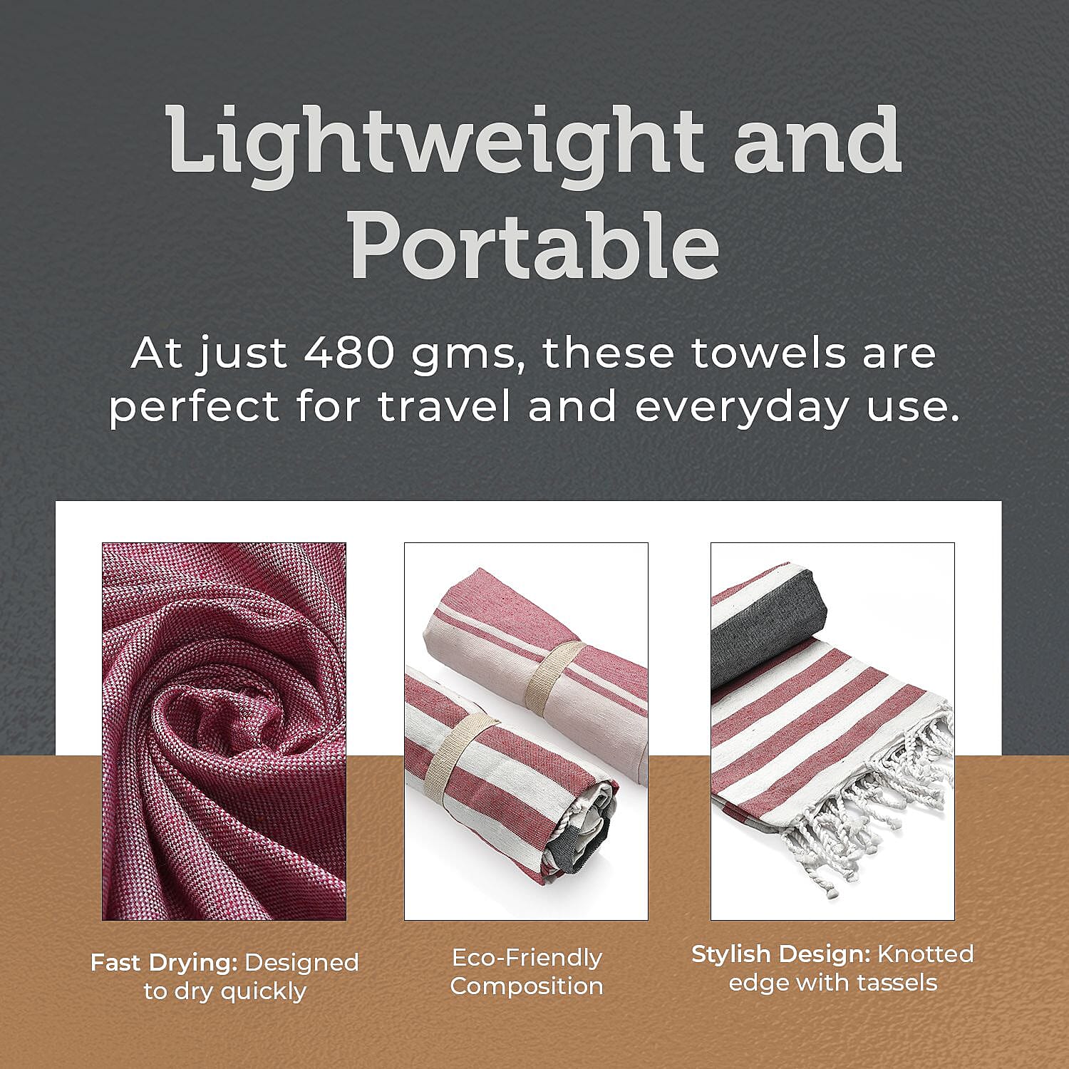 Cotton Stripe Towel (Size 90x170 cm) - Pink
