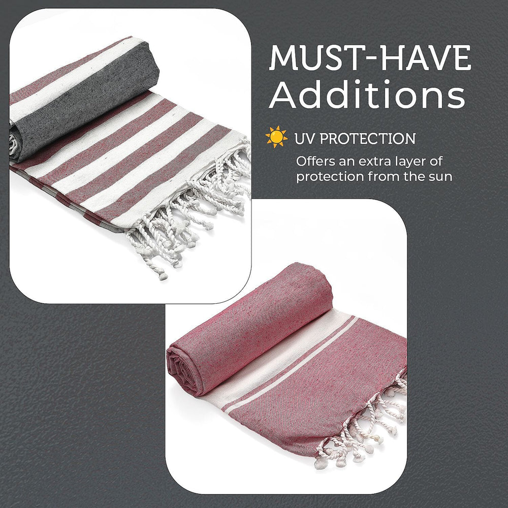 Cotton Stripe Towel (Size 90x170 cm) - Pink
