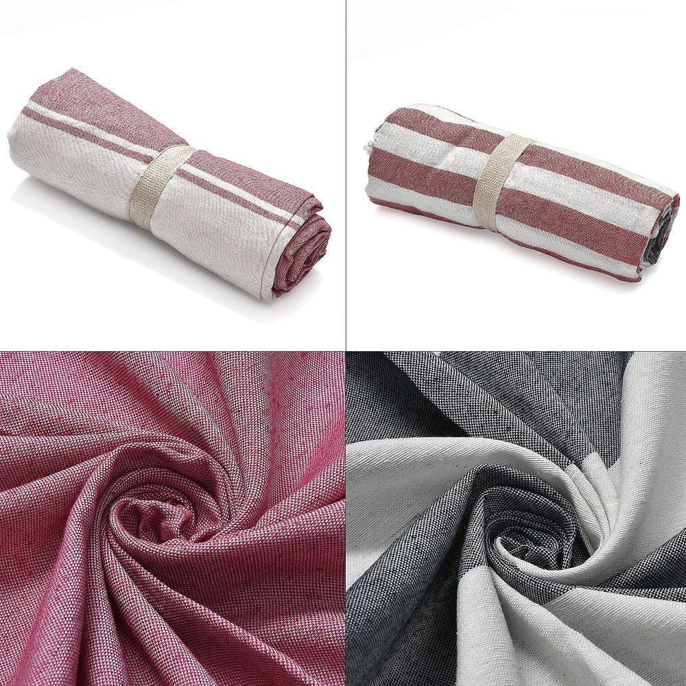 Cotton Stripe Towel (Size 90x170 cm) - Pink