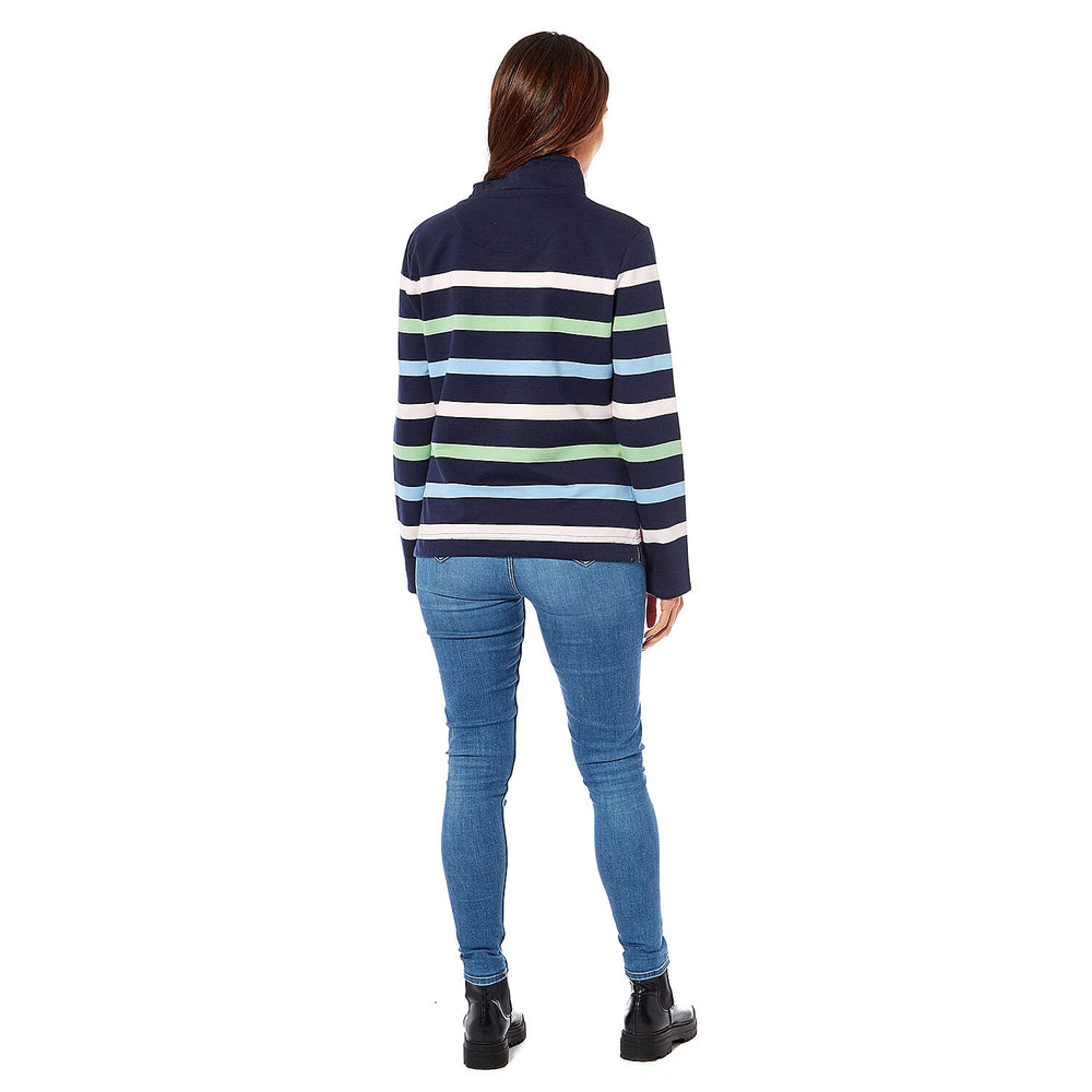 Outdoor Leisurewear Ladies Cotton Striped Sweatshirt (Size 16) - Multi