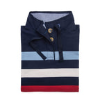 Ladies Cotton Wide Striped Sweat Shirt (Size 18) - Navy Blue and Multi