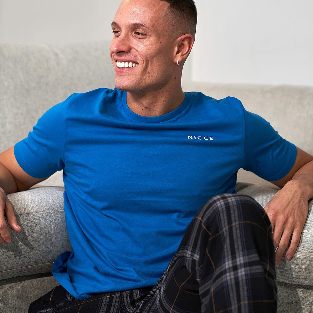 Set of 5 NICCE 100% Cotton Tee (Size S) - Teal, Black, Grey, Green - Cobalt