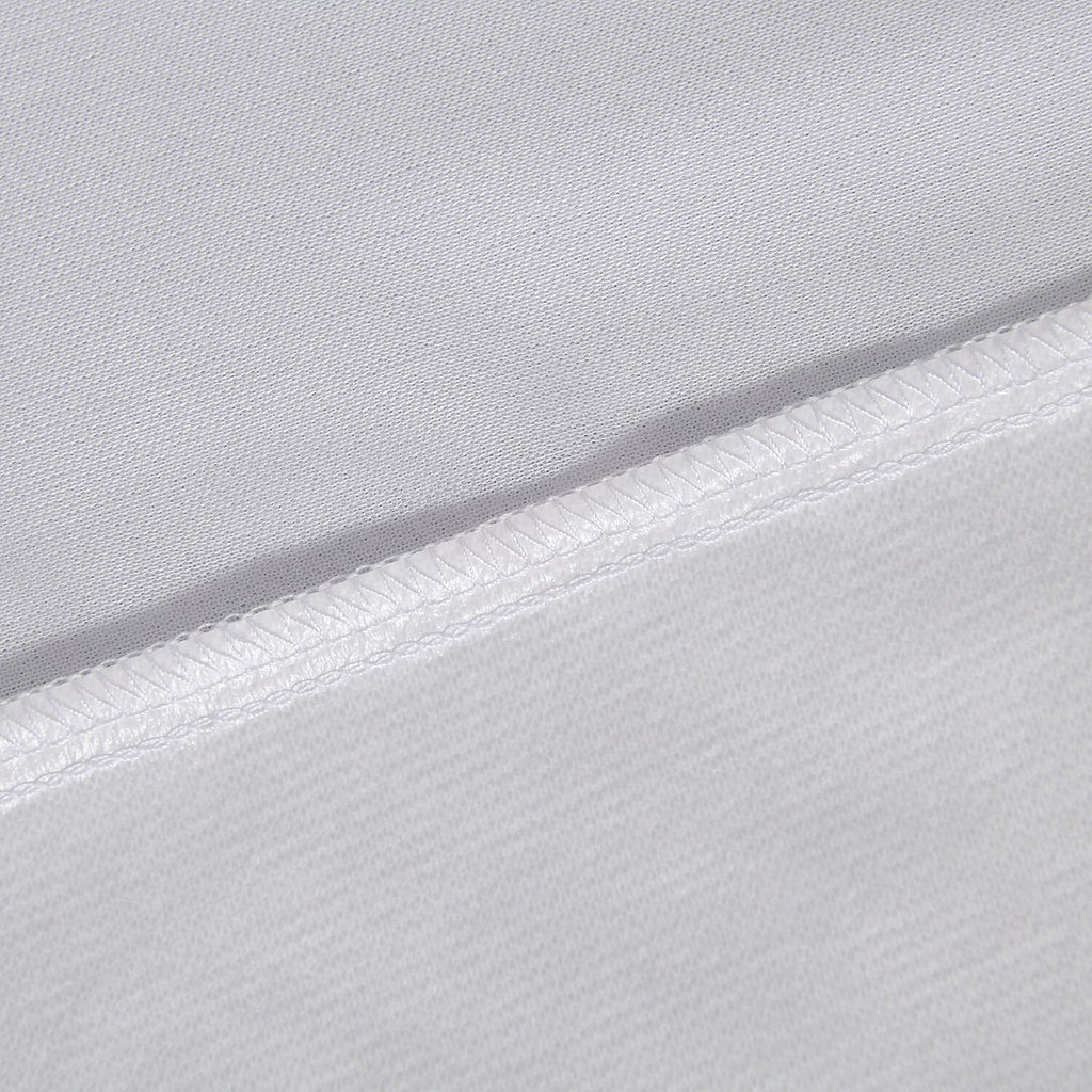 Cotton Patterned Mattress Protector  (Size 190x90 cm) - White & White
