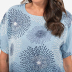 Sugar Crisp Star Burst Print Top (One Size) - Blue