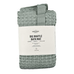The Organic Company Closeout - 3 Piece Set -Big Waffle Bath Mat, Big Waffle Hand Towel - Big Waffle Cloth -  Mint