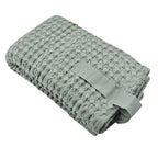 The Organic Company Closeout - 3 Piece Set -Big Waffle Bath Mat, Big Waffle Hand Towel - Big Waffle Cloth -  Mint