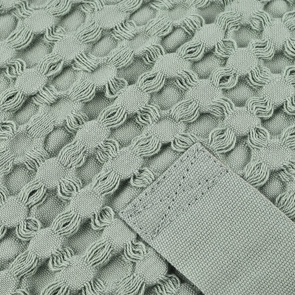 The Organic Company Closeout - 3 Piece Set -Big Waffle Bath Mat, Big Waffle Hand Towel - Big Waffle Cloth -  Mint