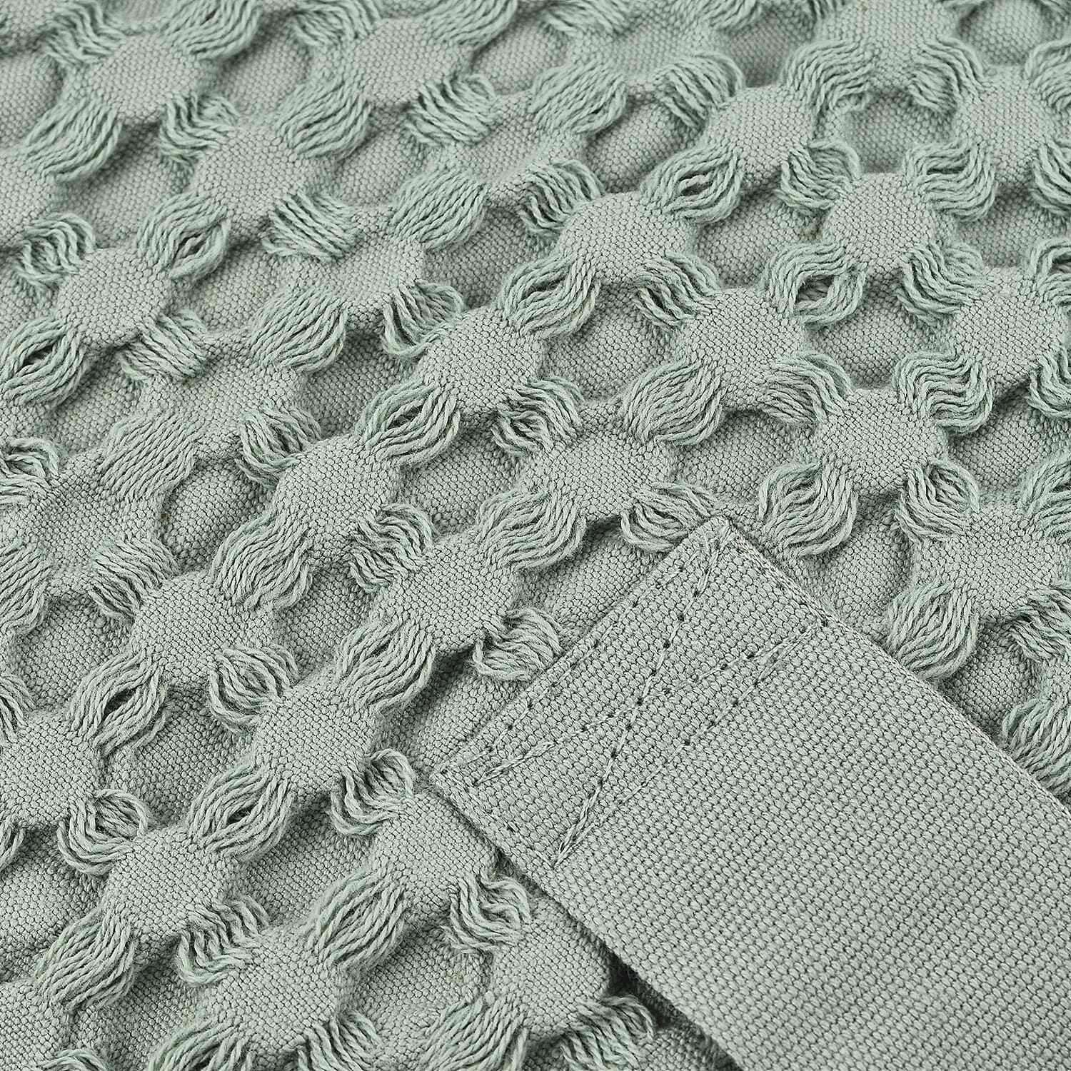 The Organic Company Closeout - 3 Piece Set -Big Waffle Bath Mat, Big Waffle Hand Towel - Big Waffle Cloth -  Mint