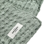 The Organic Company Closeout - 3 Piece Set -Big Waffle Bath Mat, Big Waffle Hand Towel - Big Waffle Cloth -  Mint